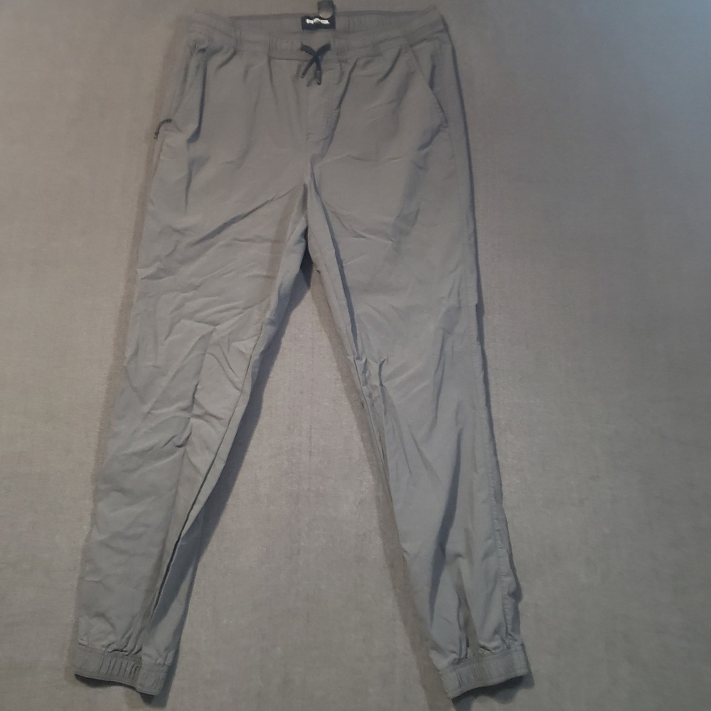 RSQ Jogger Pants Mens M Gray Stretch‎ Elastic Waist Drawstring Cuffs